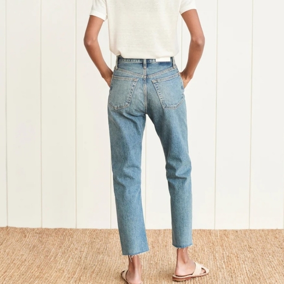 Re/ Done Jeans 70's Stove Pipe Mid Wash Raw Hem - Picture 7 of 15